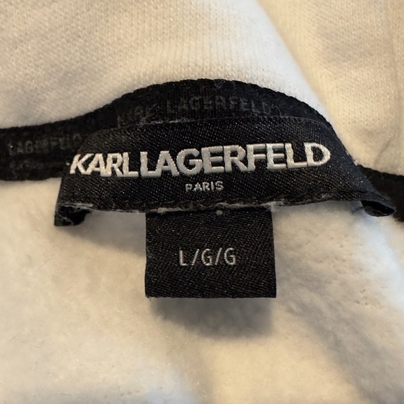 Karl Lagerfeld White Hoodie with Minimalist Graphic - Picture 4 of 5